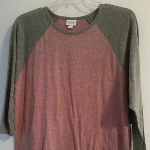 NWT LuLaRoe Randy (Heathered Gray and Dark Pink)
